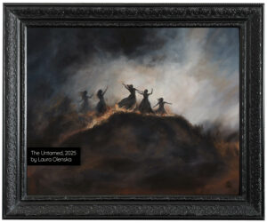 The Untamed 2025 Oil on canvas by Laura Olenska Dark art witches revolt fire artist fine painter wellington nz paris france