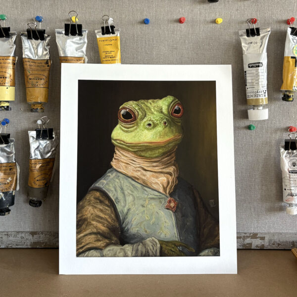 Fine Art Print Frog Prince Romualdo Royal oil painting by Laura Olenska NZ gift idea French art français artiste artist