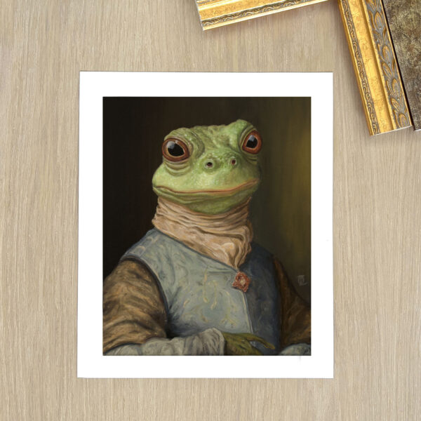 shop Fine Art Print Frog Prince Romualdo Royal oil painting by Laura Olenska NZ French art français artiste artist