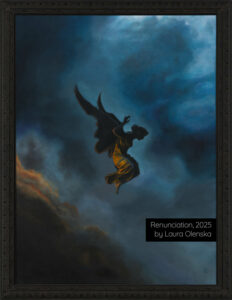 Renunciation 2025 Laura Olenska oil painting canvas nz french france artist fine art ange dechu angel hell