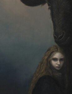 The Lost Before 2025 Laura Olenska oil painting canvas dark goth childhood goat