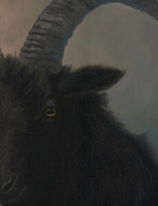 The Lost Before 2025 Laura Olenska oil painting canvas dark goth childhood goat
