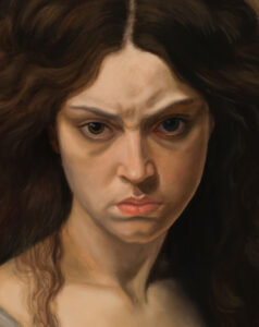 Grumpette devergondee defiant unapologetic irreverent portrait woman freedom laura olenska nz france oil painting peinture huile