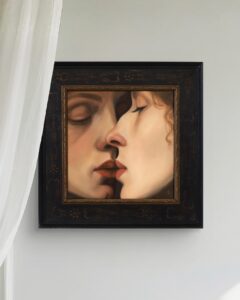 suspension laura olenska kiss 2026 nz art french baiser levres sensualite sensual erotic oil painting