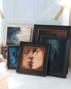 painting kiss baiser peinture kissing love erotic oil painting nz art wellington nz international shipping gift original
